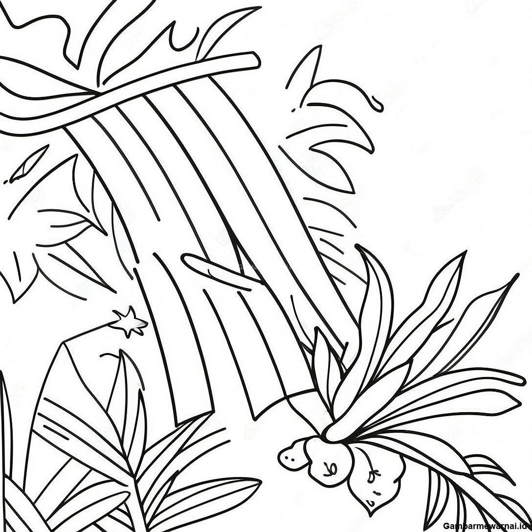 Halaman Mewarnai Bendera Kuba Dengan Latar Belakang Tropis 133570 65834