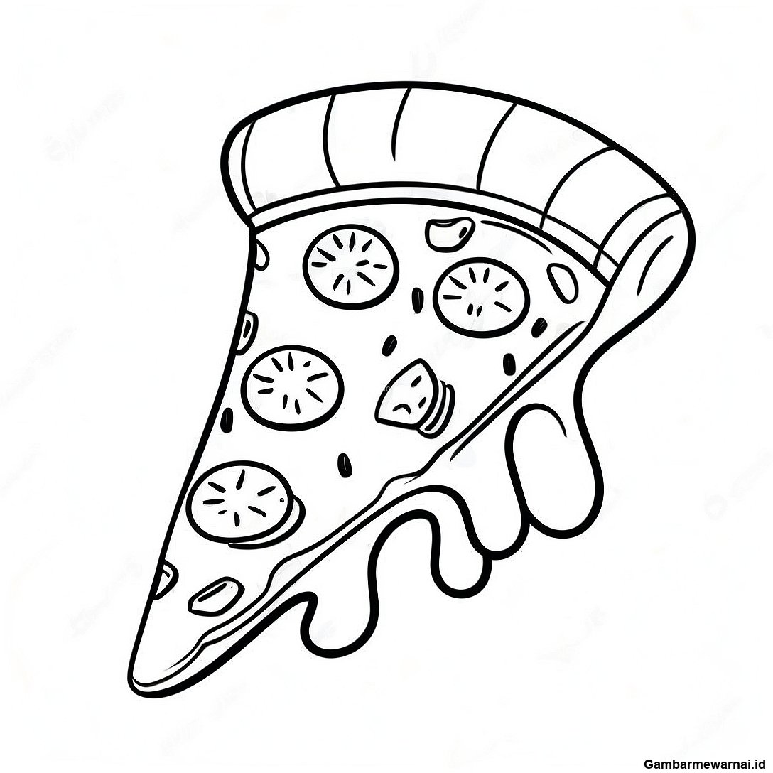 Halaman Mewarnai Irisan Pizza Yang Menggugah Selera 10411 2018