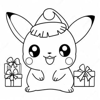 Pikachu Natal Halaman Mewarnai