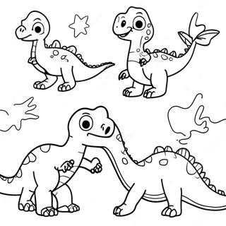 Halaman Mewarnai Kolase Dinosaurus Yang Menyenangkan 100193-38833