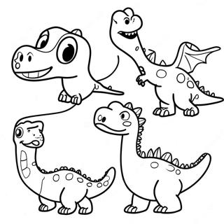 Halaman Mewarnai Kolase Dinosaurus Yang Menyenangkan 100193-38834