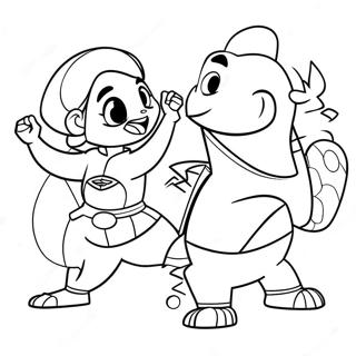 Halaman Mewarnai Kim Possible Melawan Drakken 100245 38880