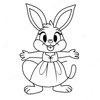 Halaman Mewarnai Lola Bunny Dalam Gaun Berwarna Warni 100296-38923