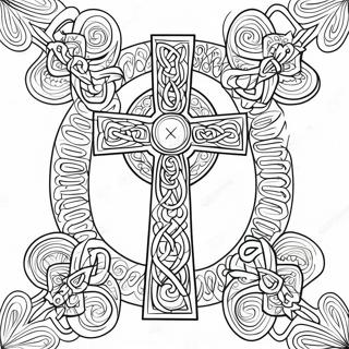 Halaman Mewarnai Desain Salib Celtic 100448-39040