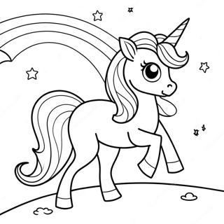 Halaman Mewarnai Unicorn Pelangi Yang Ceria 100523 39095