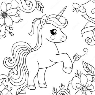 Halaman Mewarnai Unicorn Fantastis Dengan Bunga 100525 39101