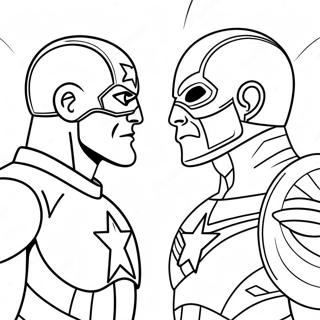 Halaman Mewarnai Captain America Vs Red Skull 10059-1133