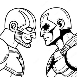 Halaman Mewarnai Captain America Vs Red Skull 10059-1134