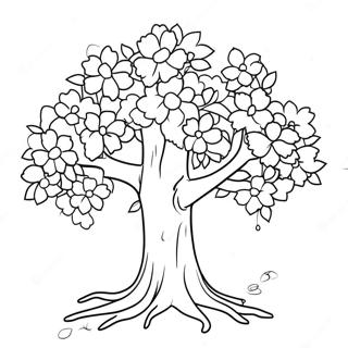 Halaman Mewarnai Pohon Sakura Lucu 100676 39211