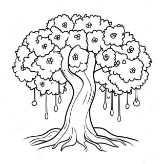 Halaman Mewarnai Pohon Sakura Lucu 100676 39212