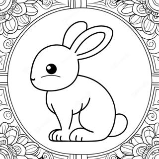 Halaman Mewarnai Kelinci Elegan Zodiak Cina 100729-39262