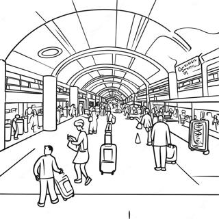 Halaman Mewarnai Terminal Bandara Sibuk 100905 39391