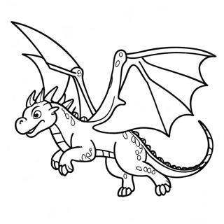 Halaman Mewarnai Naga Ender Menakutkan Terbang 100957-39431