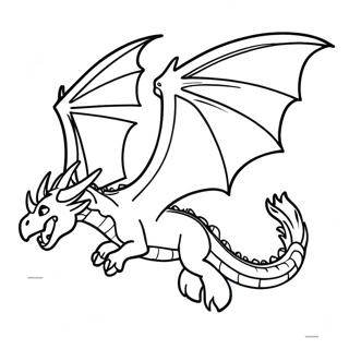 Halaman Mewarnai Naga Ender Menakutkan Terbang 100957-39432