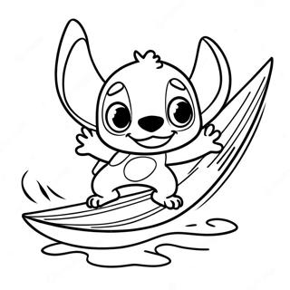 Halaman Mewarnai Lilo Berselancar Dengan Stitch 1010-741