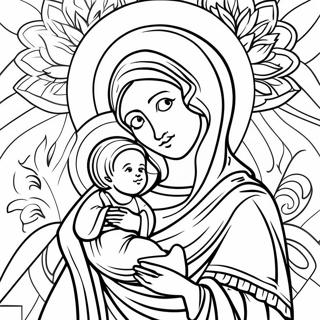 Halaman Mewarnai Perawan Maria Dan Bayi Yesus 101113-39553