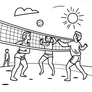 Halaman Mewarnai Permainan Bola Voli Pantai 101192 39621