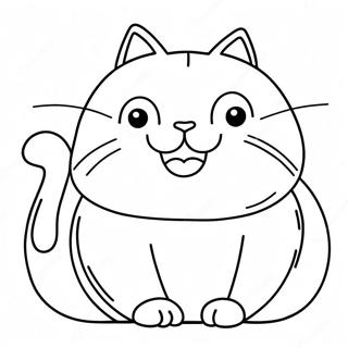 Halaman Mewarnai Kucing Gemuk Yang Ceria 101215-39630