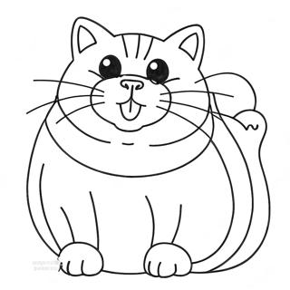 Halaman Mewarnai Kucing Gemuk Yang Ceria 101215-39631