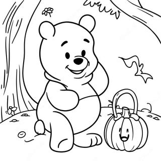 Winnie The Pooh Halloween Halaman Mewarnai