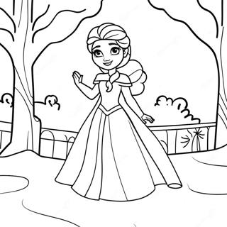 Elsa Ajaib Di Pemandangan Musim Dingin Halaman Mewarnai 101653 40083