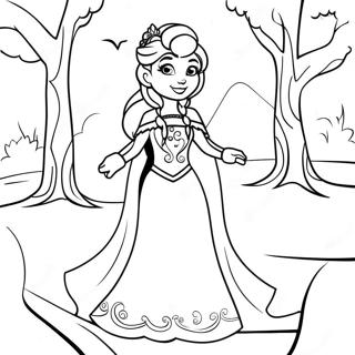 Elsa Ajaib Di Pemandangan Musim Dingin Halaman Mewarnai 101653 40084