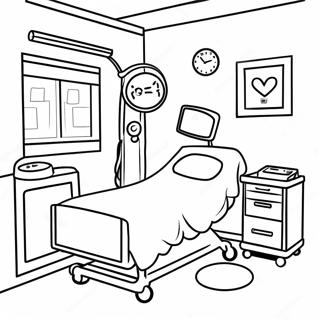 Halaman Mewarnai Ruang Rumah Sakit Yang Imut 101806-40200