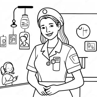 Halaman Mewarnai Perawat Ramah Di Rumah Sakit 101807-40202
