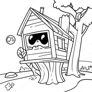 Halaman Mewarnai Sandy Cheeks Di Rumah Pohon 102015-40369