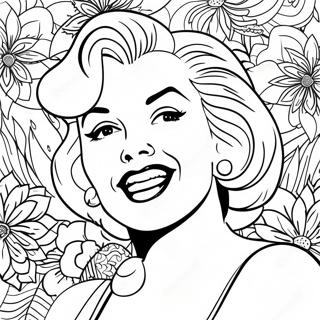 Halaman Mewarnai Potret Vintage Marilyn Monroe 102037-40378