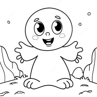 Halaman Mewarnai Huggy Wuggy Menyeramkan Dengan Mata Menakutkan 102064 40403