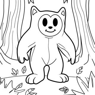 Halaman Mewarnai Huggy Wuggy Menyeramkan Di Hutan Gelap 102065 40408