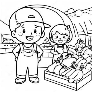 Halaman Mewarnai Anak Anak Bahagia Di Pasar Petani 102092-40431