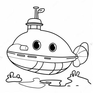 Halaman Mewarnai Kapal Selam Kartun Yang Lucu 102142-40462