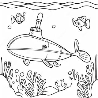 Halaman Mewarnai Kapal Selam Realistis Menjelajahi Lautan 102143 40467