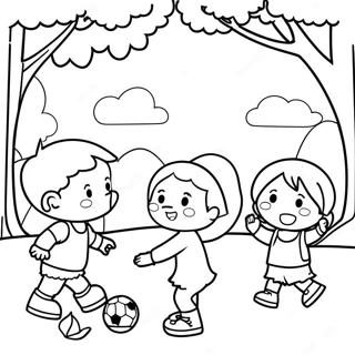 Halaman Mewarnai Anak Kecil Berwarna Bermain Di Taman 102295-40577