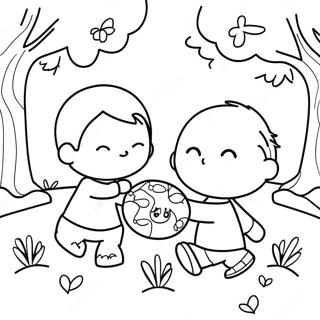 Halaman Mewarnai Anak Kecil Berwarna Bermain Di Taman 102295-40578