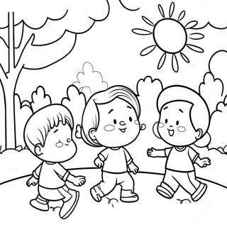 Halaman Mewarnai Anak Kecil Berwarna Bermain Di Taman 102295-40579