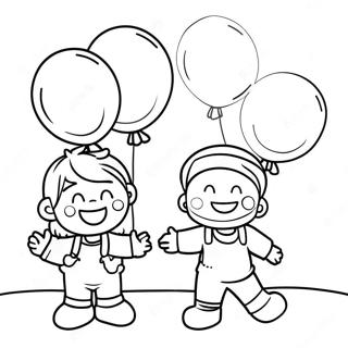 Halaman Mewarnai Anak Kecil Bahagia Dengan Balon 102296-40581