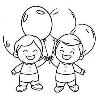 Halaman Mewarnai Anak Kecil Bahagia Dengan Balon 102296-40584