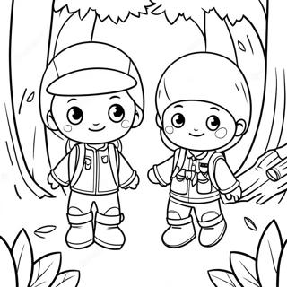 Halaman Mewarnai Anak Kecil Petualang Menjelajahi Hutan 102298-40589