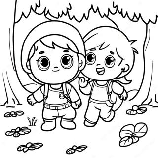 Halaman Mewarnai Anak Kecil Petualang Menjelajahi Hutan 102298-40591