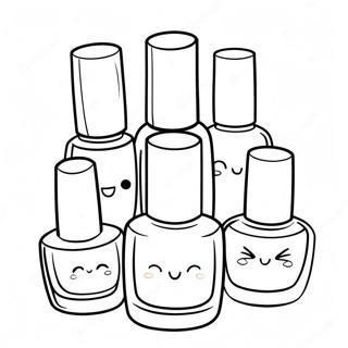 Halaman Mewarnai Botol Cat Kuku Kartun Lucu 102323-40606