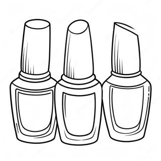 Halaman Mewarnai Botol Cat Kuku Kartun Lucu 102323-40608