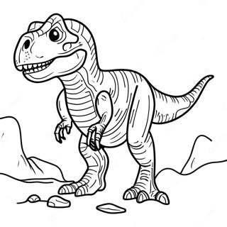 Halaman Mewarnai Fosil T Rex Yang Detail 102348 40623