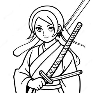 Halaman Mewarnai Mitsuri Dengan Katana Nya 102427 40691