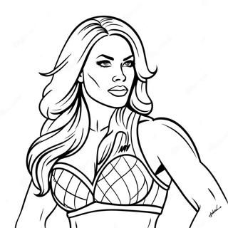 Halaman Mewarnai Aksi Diva Wwe Yang Tak Kenal Takut 102557 40791