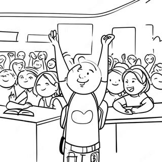 Halaman Mewarnai Adegan Sekolah Victorious 102812-40981