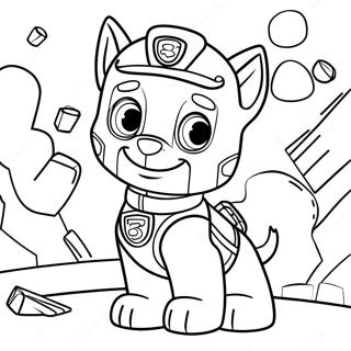 Rubble Dengan Peralatan Konstruksi Halaman Mewarnai Paw Patrol 102942-41085