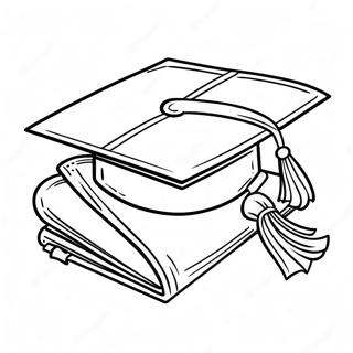 Halaman Mewarnai Topi Wisuda Dan Diploma 102992 41119